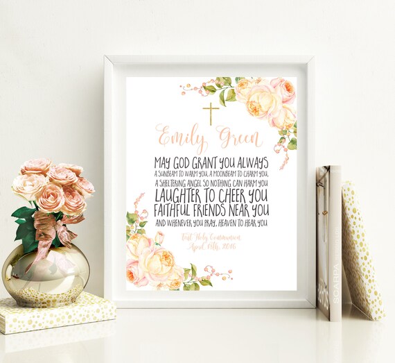 First Communion Girl Gift Irish Blessing Baptism Girl Blessing Etsy Australia