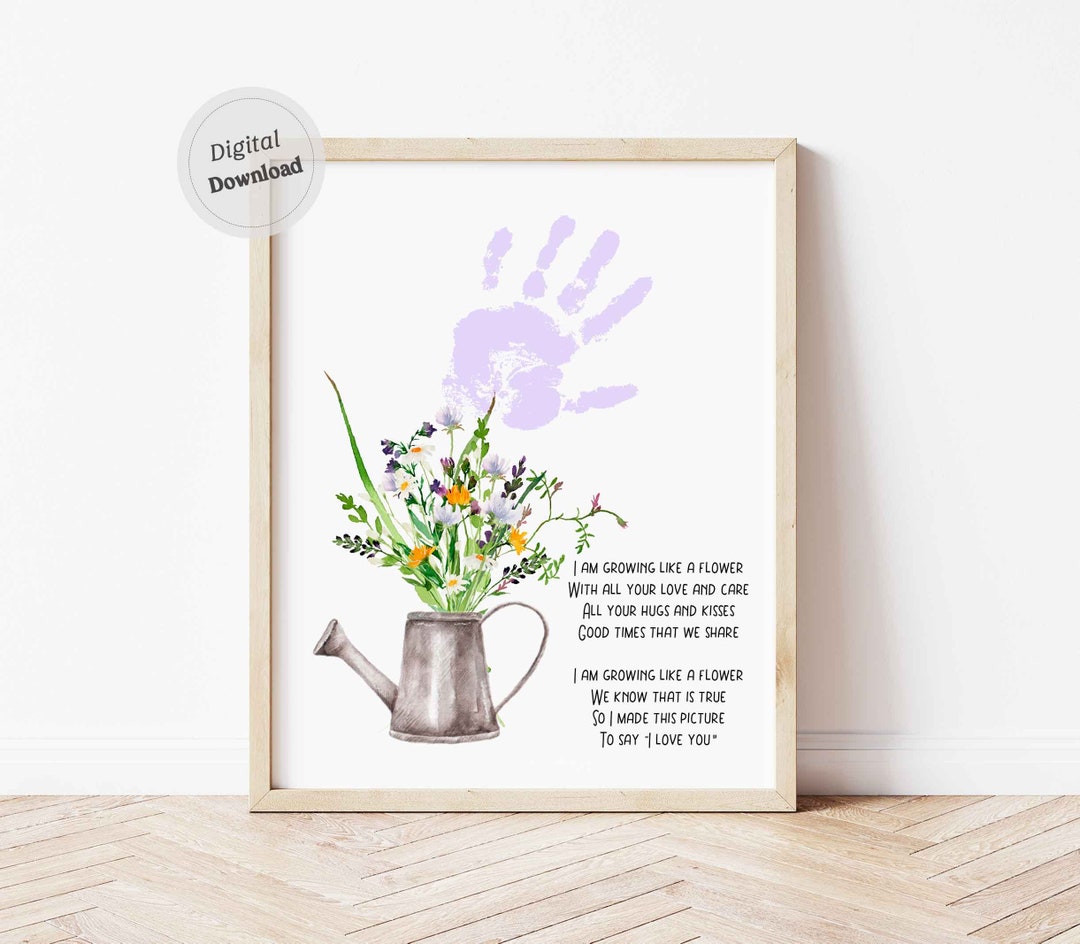 I'm Growing Like a Flower Mother Day Handprint Art Printable Wildflower