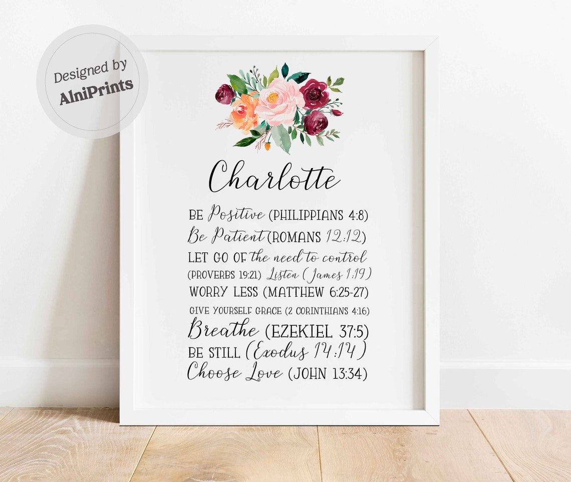 Christian New Mom Gift Personalized Motherhood Bible Verse Art - Etsy