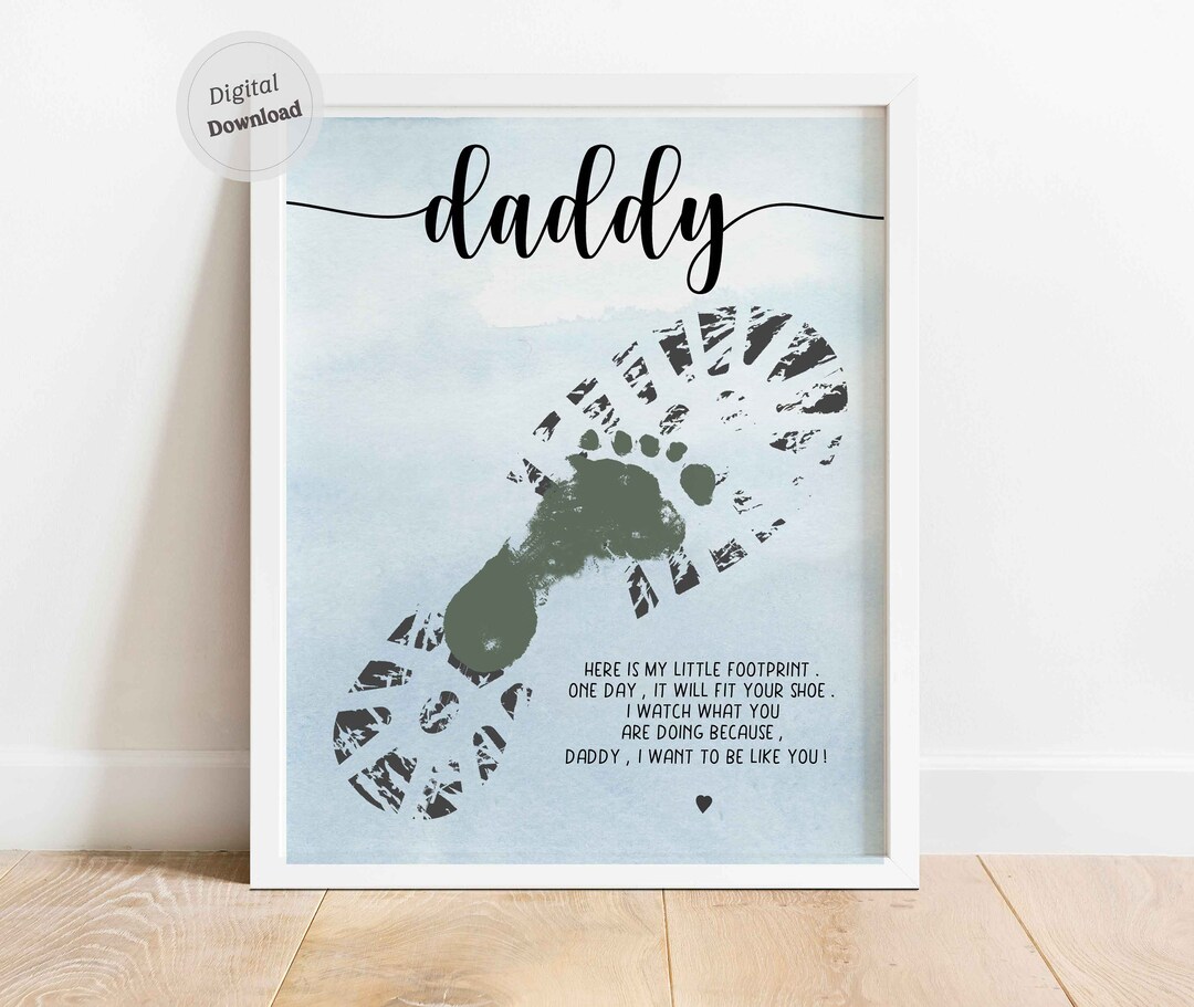 Daddy Footprint Poem Art Footsteps Daddy Boot Father's Day Craft ...