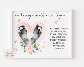 Mothers day poems for infants, Footprint Art for Mother's Day, Mothers day crafts, Infant Footprint Flowers, Mother's Day Footprint craft