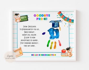 Gift from Teacher for pre-k students, End of school letter, Goodbye poem to students, Grad Handprint, Graduation crafts, Last Day of year