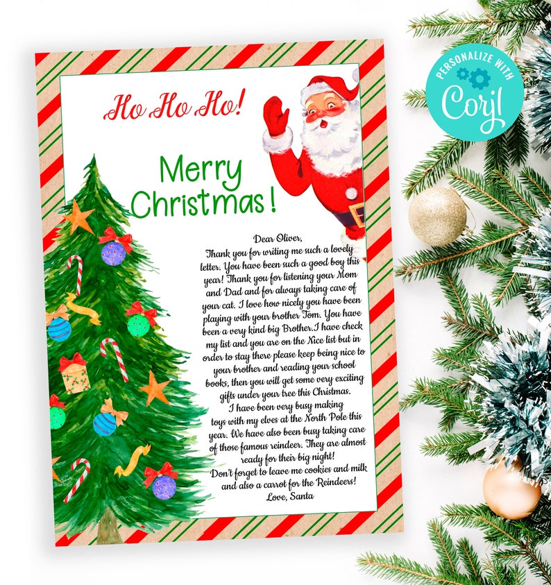 Editable Letter From Santa Santa Letter Download Etsy