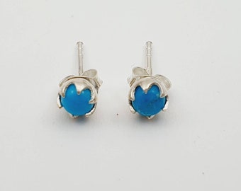 Turquoise studs 925 silver, Sleeping beauty Turquoise studs 925 silver, genuine turquoise studs, turquoise earrings, Gemstone Turquoise stud
