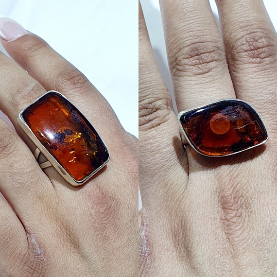 Baltic amber ring 925 silver, genuine amber rings,silver  amber rings,crystal amber ring,handmade amber rings,gemstone rings. polish amber