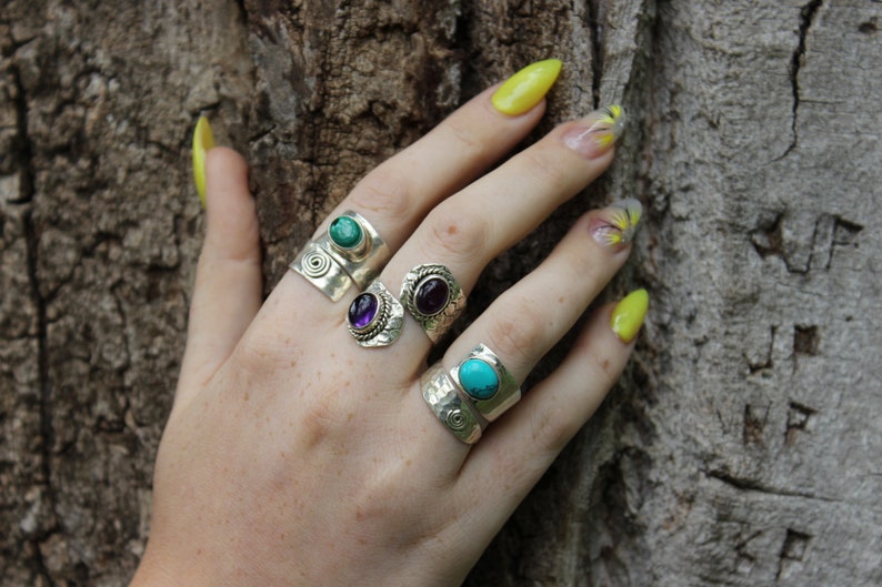 Turquoise rings silver turquoise ring,adjustable ring,gemstone ring,