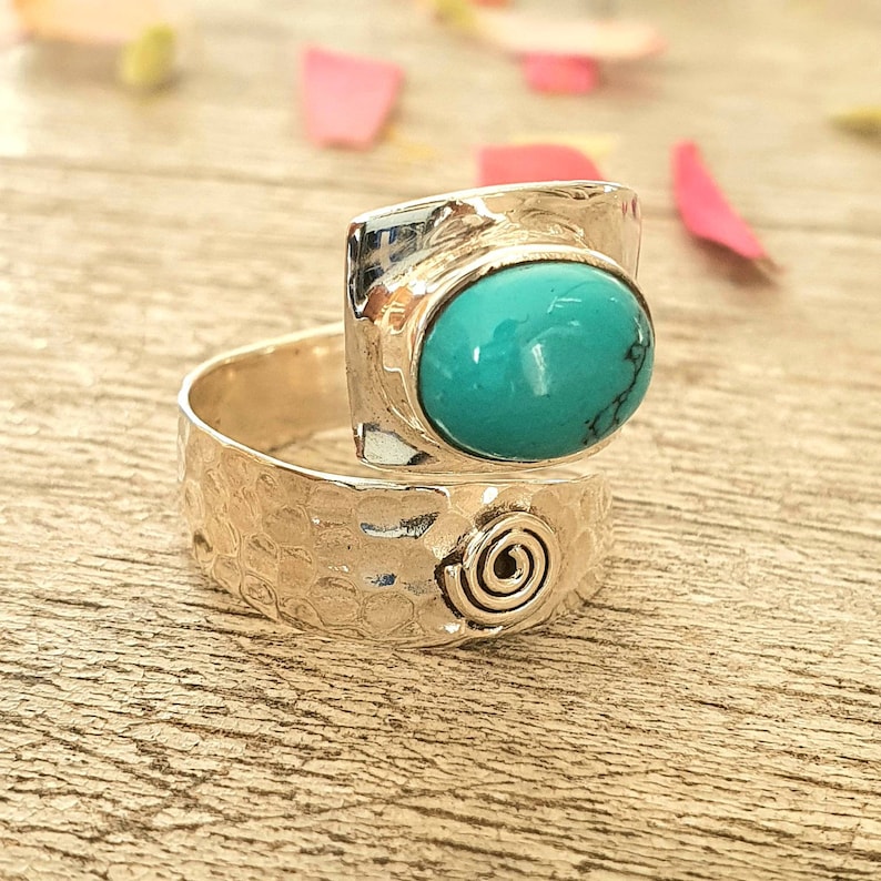 Turquoise rings silver turquoise ring,adjustable ring,gemstone ring,