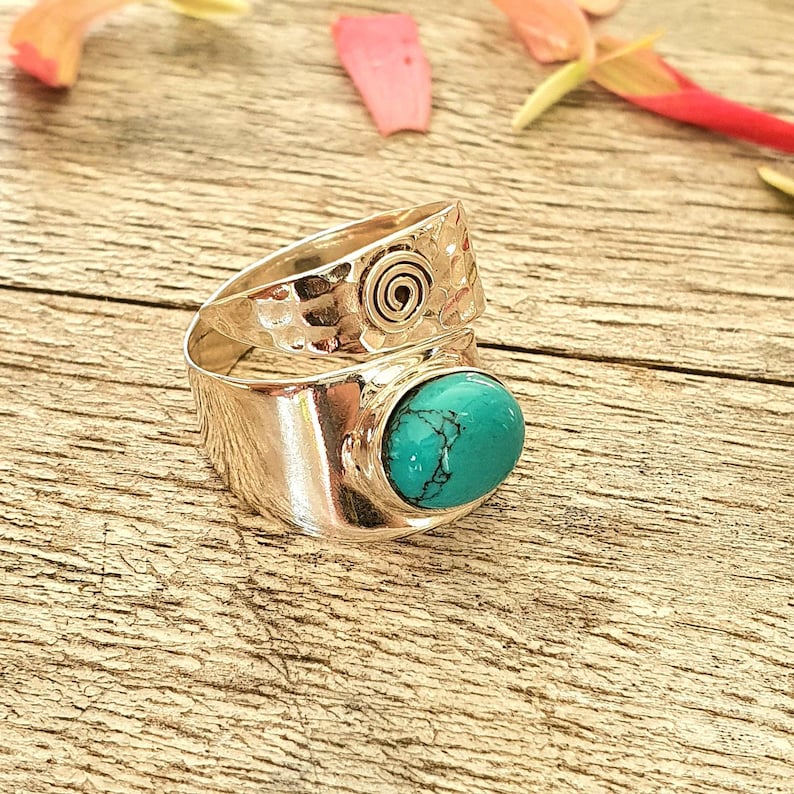 Turquoise rings silver turquoise ring,adjustable ring,gemstone ring,