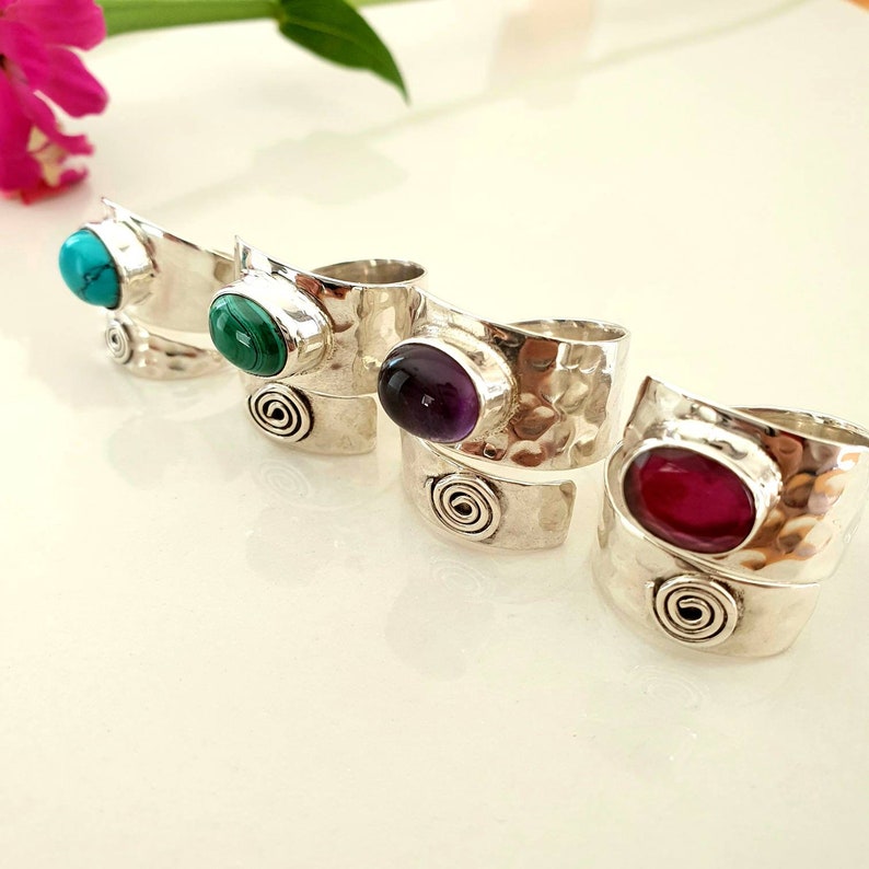 Turquoise rings silver turquoise ring,adjustable ring,gemstone ring,