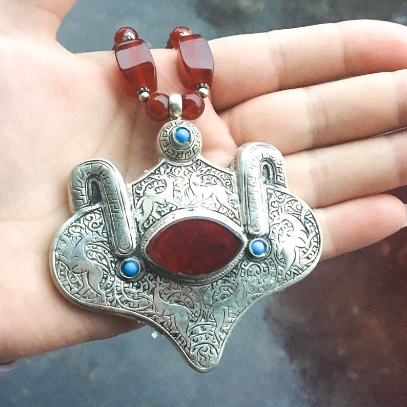Carnelian pendant bohemian pendant
