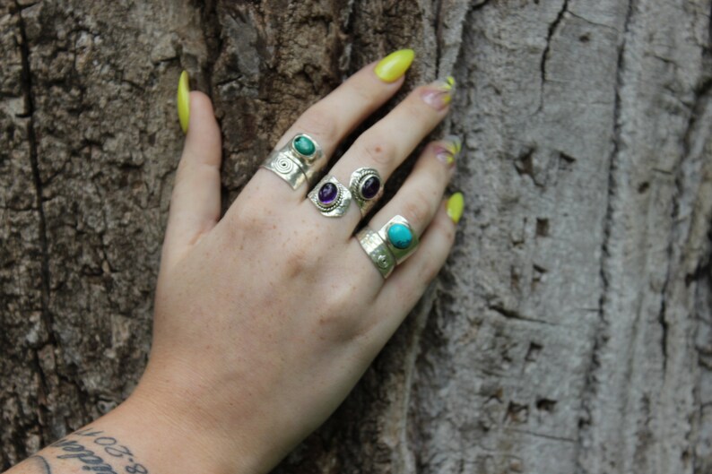 Turquoise rings silver turquoise ring,adjustable ring,gemstone ring,