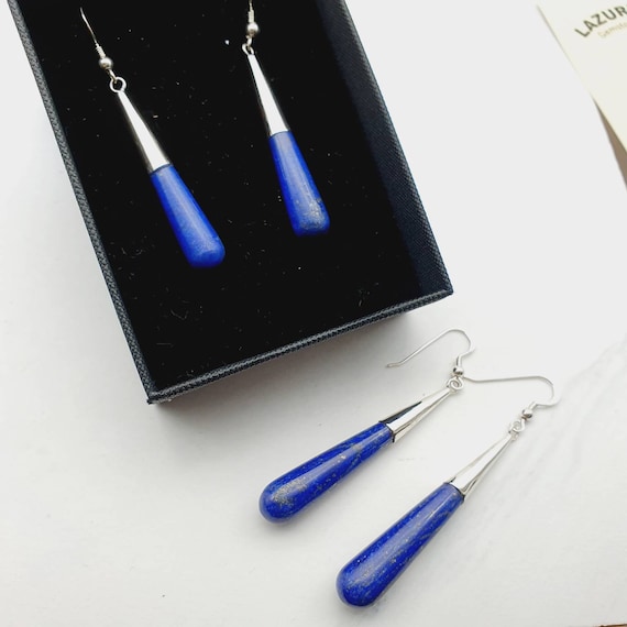 Lapis lazuli earrings 925 silver,  lapis long earrings,silver earrings,dangle earrings,gemstone drop earrings,lapis lazuli jewelry,lapis