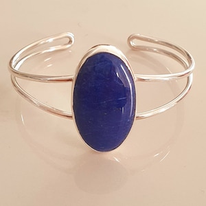 Lapislazuli Cuff bracelet 925 silver, lapis cuff, silver cuff, lapislazuli bracelet cuff,gemstone  cuff, handmade cuff, genuine lapis cuff