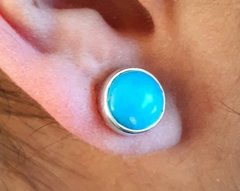 Turquoise studs 925 silver, Sleeping beauty Turquoise studs 925 silver, genuine turquoise studs, turquoise earrings, Gemstone Turquoise stud