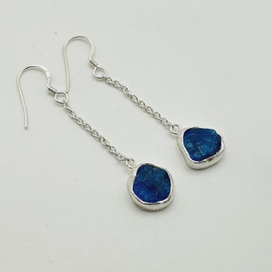 Rohe Apatit Ohrringe 925 Silber, neon Apatit Anhänger, natürliche Apatit Ohrringe, Edelstein Ohrringe, Edelstein Ohrringe, Edelstein Ohrringe