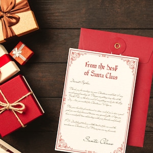 Plantilla digital oficial de carta de Santa - Descarga de Canva - Editable 100% personalizable - carta personalizada del Polo Norte