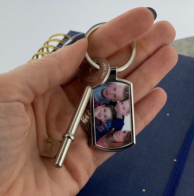 Personalised Metal Keyring Key Ring Print Your Photo / Image Etsy