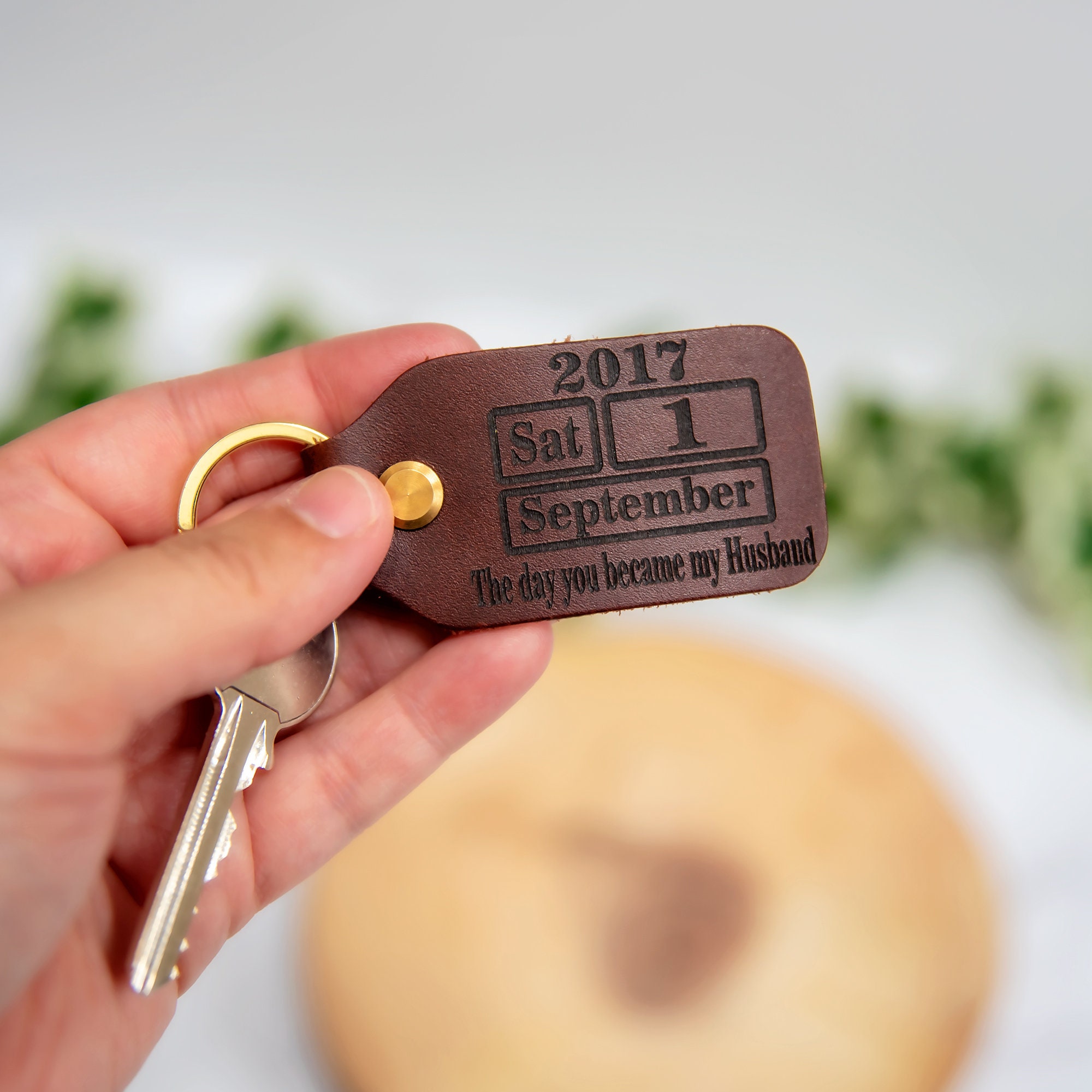 Porte-clés personnalisés de calendrier en cuir cadeau | Etsy