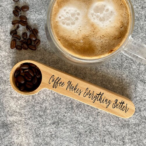 Wooden Coffee Scoop Engraved Coffee Wooden Spoon Coffee Make Etsy UK