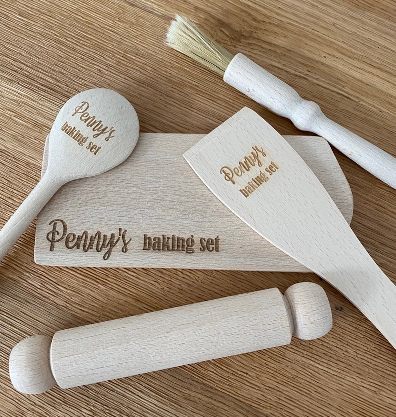 Personalised Name Children's Baking Set Utensils Kids Etsy UK