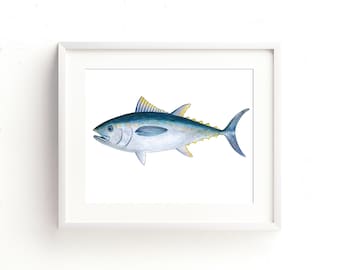 Bluefin Tuna Watercolor Fine Art Print