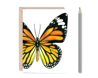 Carte de salutation blanche de papillon