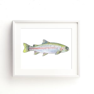 Regenboog Forel Aquarel Fine Art Print