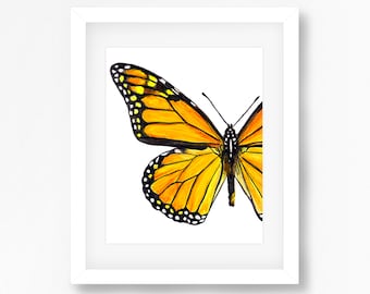 Monarch Butterfly Watercolor Fine Art Print