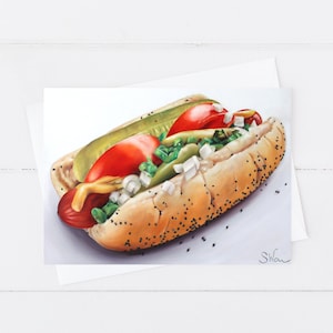 Cartão de cachorro-quente estilo Chicago