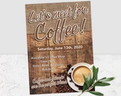 Coffee Invitation, Editable Coffee Invite, Coffee Event Poster, Printable Coffee Invitation,Virtual Coffee Invitation, Coffee, Beans, Corjl