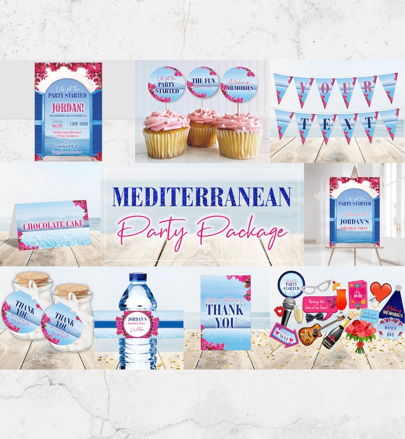 Mediterranean / Mamma Mia Inspired Party Package Etsy