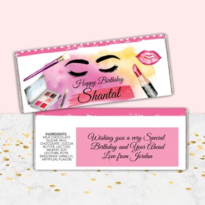 Make Up Party Supplies, Make Up Party Candy Wrapper, Make Up Party Decorations, Candy Wrapper, Make Up Party, Make Up Birthday, Corjl