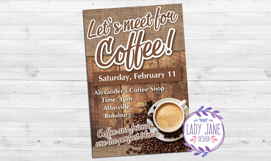 Coffee Invitation Etsy