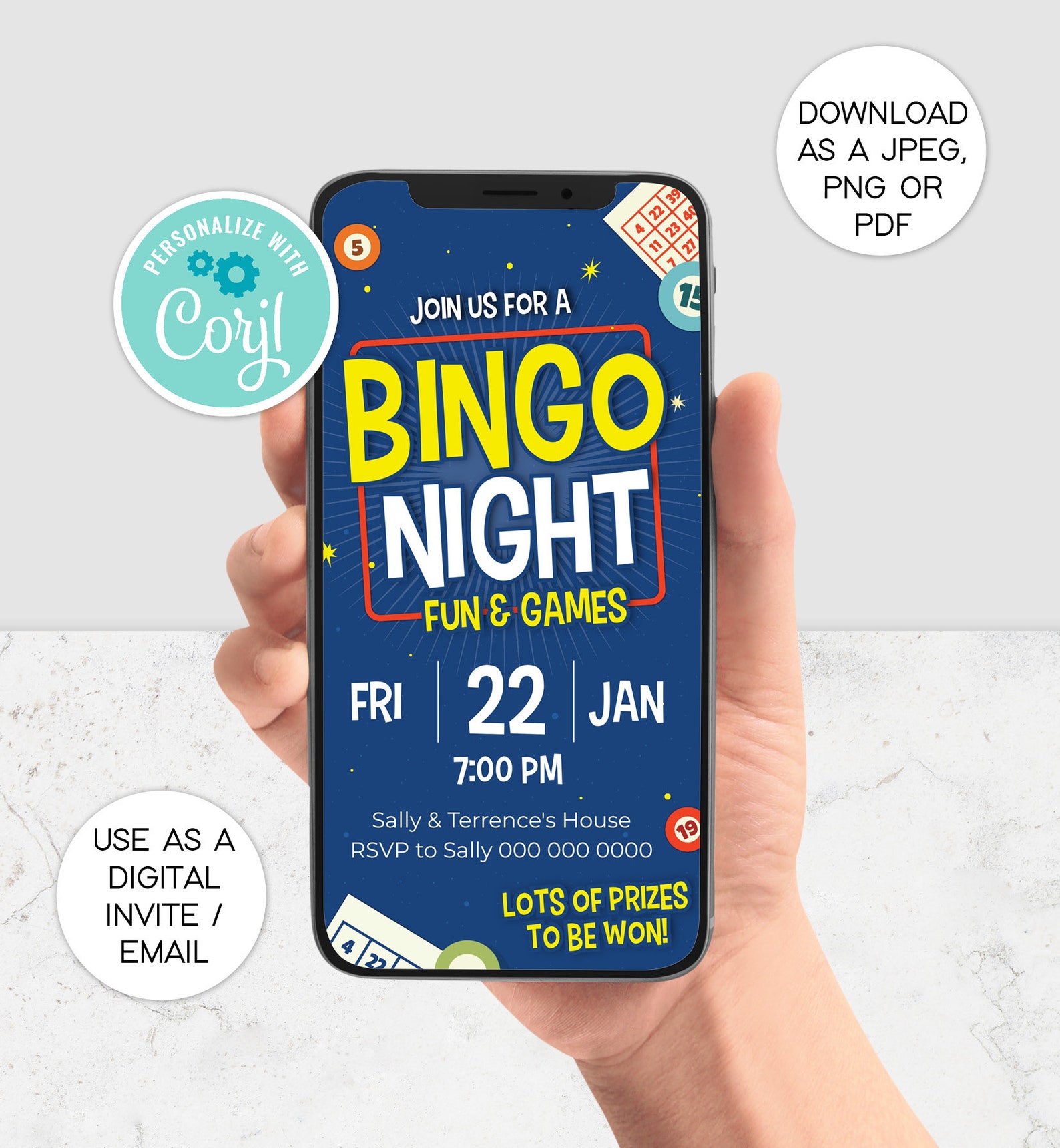 Bingo Night Invitation Bingo Night Flyer Bingo Night Etsy