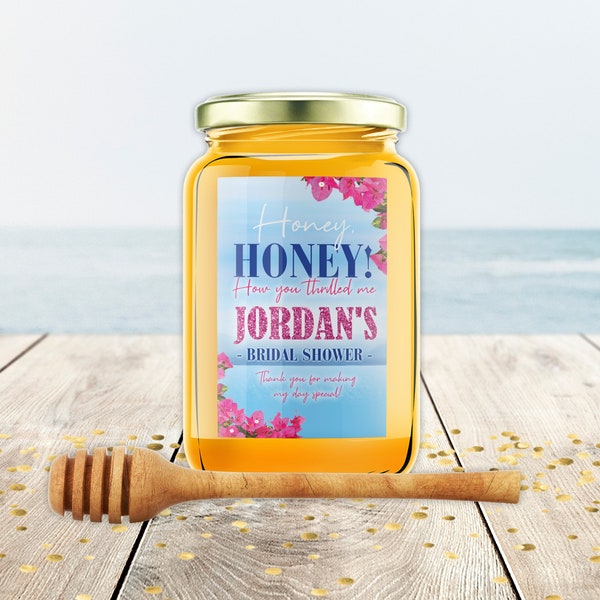 Mediterranean Style Honey Bottle Labels, Editable Honey Bottle Label, Printable Favor Sticker, Greek Party, Mediterranean, Greece, Corjl
