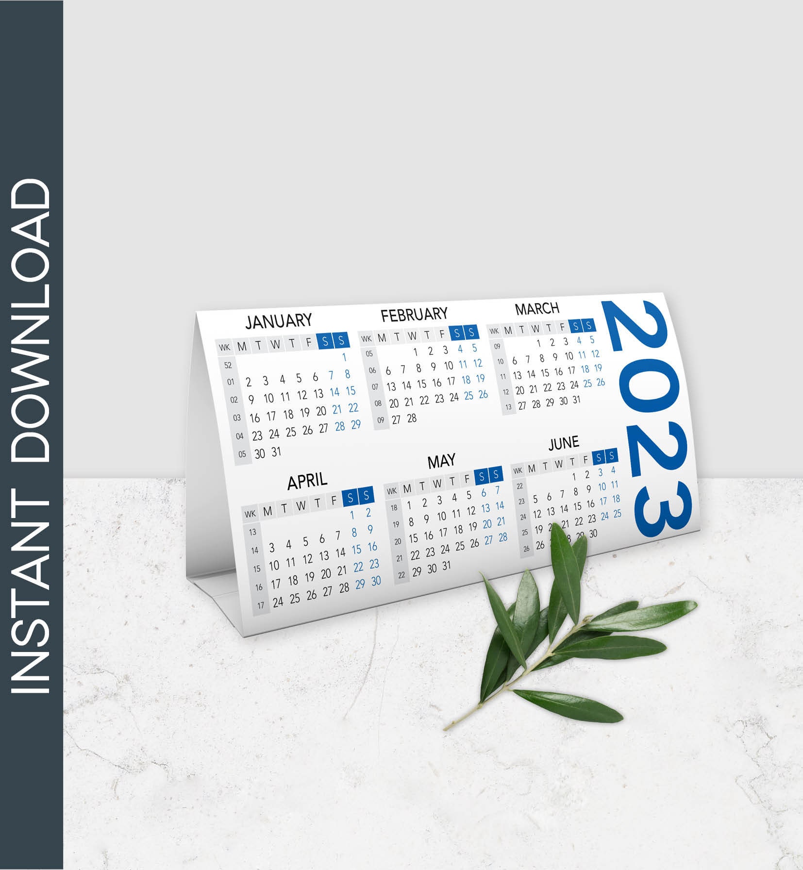 2023 Calendar Instant Download 2023 Desk Calendar 2023 - Etsy