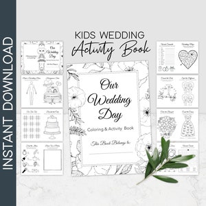 Kids Wedding Activity Pack, Kids Wedding Coloring Book, Wedding Activity Book, Childrens Wedding Activity Book, Wedding Activity, PDF
