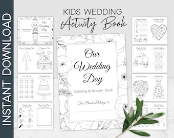 Kids Wedding Activity Pack, Kids Wedding Coloring Book, Wedding Activity Book, Childrens Wedding Activity Book, Wedding Activity, PDF