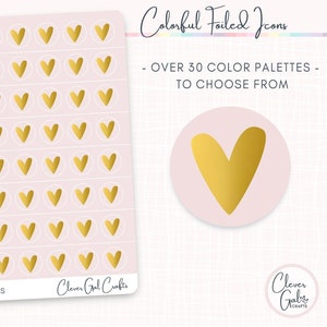 Foiled Icon Stickers | Classic Hearts | 56 Total