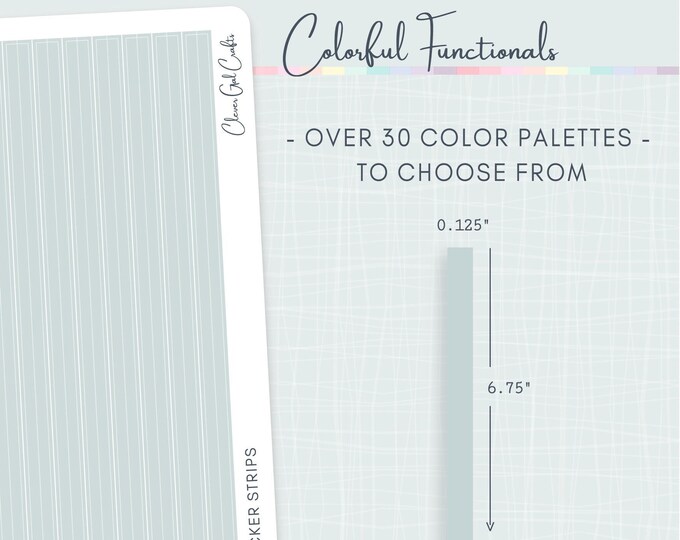 Functional Stickers Solid Sticker Strips 6.75 X 0.125 26 Total - Etsy