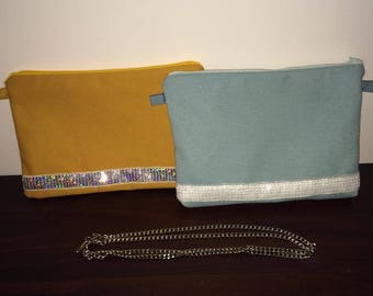Canvas and lace sequin Vanessa Bruno-inspired pouch