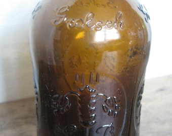 Vintage Grolsch Beer Amber Swing-top Lager Bottle / Vintage Grolsch Amber Brown Glass Beer Bottle Embossed Grolsch Bottles / Grolsch Bottle