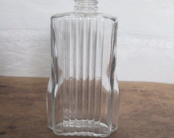 Vintage Lentheric Clear Glass Perfume Bottle / Vintage Perfume Apothecary Bottle / Art Deco Apothecary Clear Glass Perfume Bottle