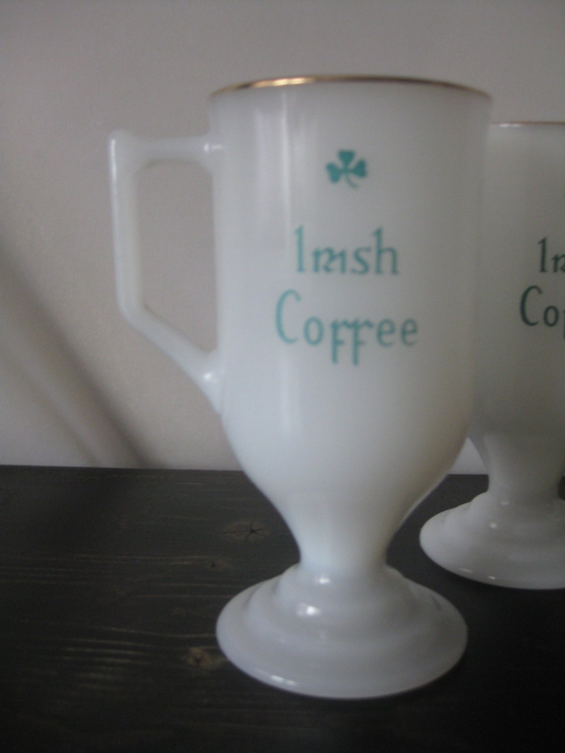Federal Milk Glass Irish Coffee Mugs set of 2 / Shabby Milk Etsy