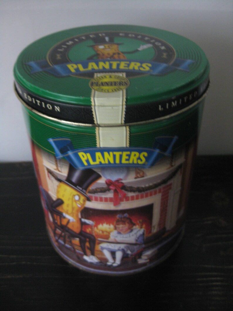 1997 Planters Peanuts Tin / Green Limited Edition Planters Etsy