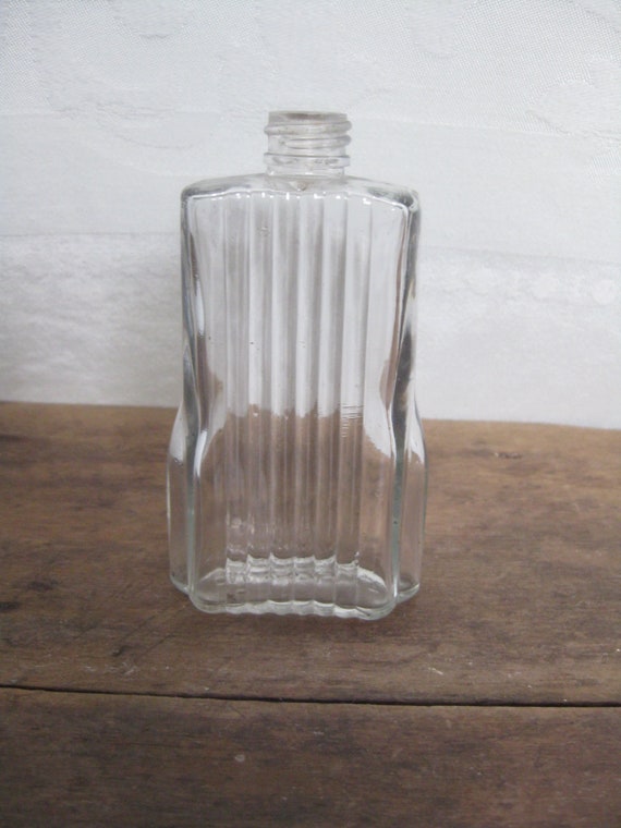 Lentheric Clear Glass Perfume Bottle Vintage Glass Perfume Bottle Made in