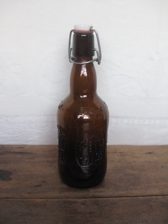 Art & Collectibles vintage brown glass Grolsch lager beer bottle