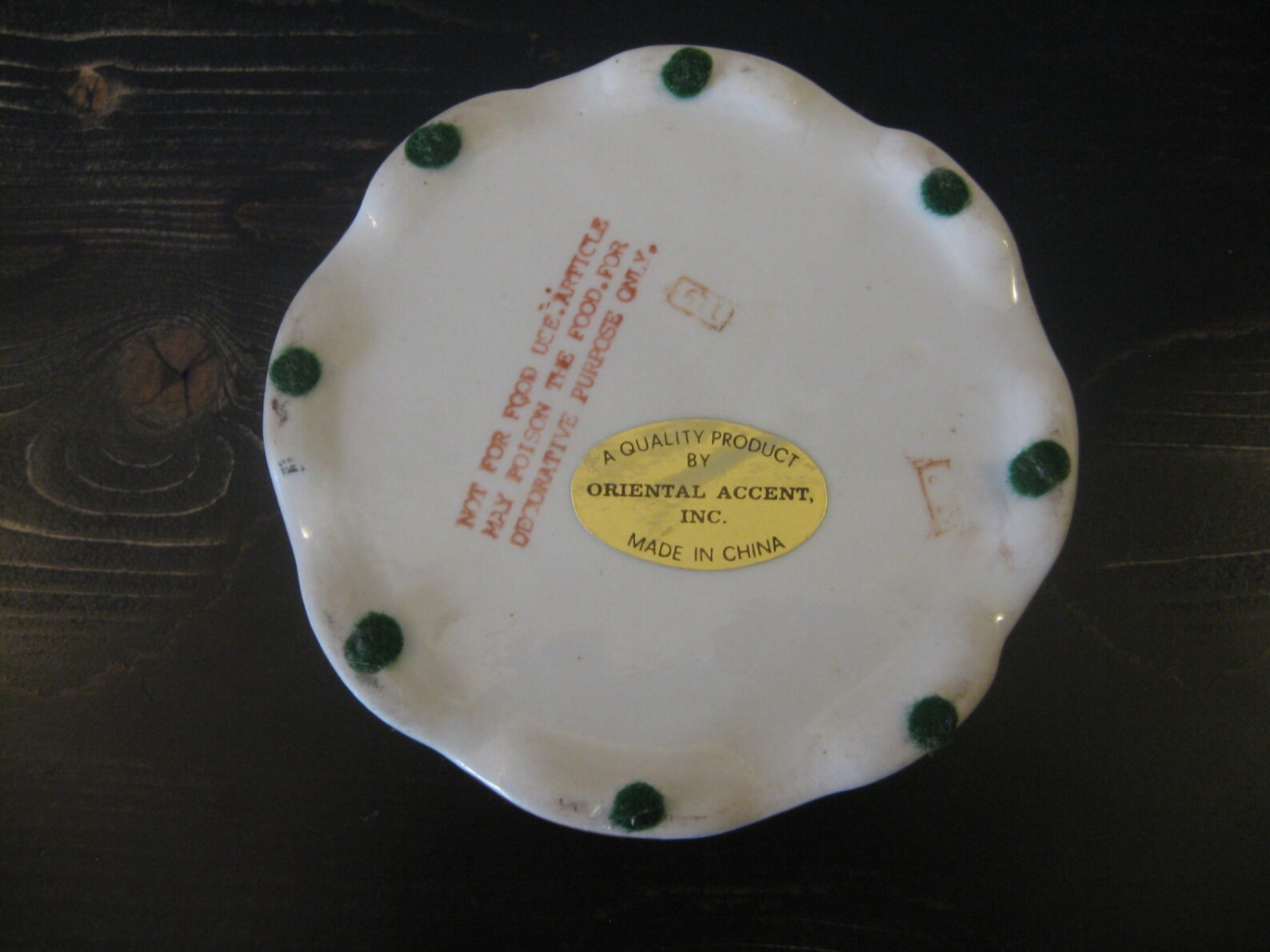 Vintage Handpainted Porcelain Trinket Box by Oriental Accent, Inc