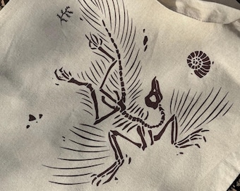 Archaeopteryx Fossilien Tragetasche, natürliche Leinwand, Paläontologie Geschenke, Naturgeschichte, Ammonit