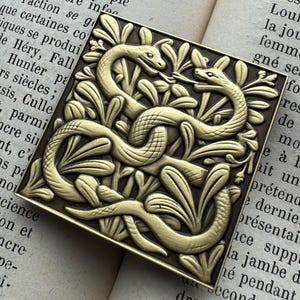 Natural History Museum Architecture Enamel Pin, Alfred Waterhouse, Two Snakes, 3D Pin